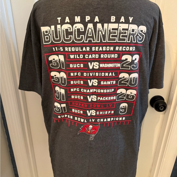 Buccaneers Super Bowl LV Champions Fanatics Gray T-Shirt - Picture 4 of 8